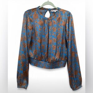 Walter Baker Wren blouse, beautiful in Baroque Blue. Preowned, Size Medium